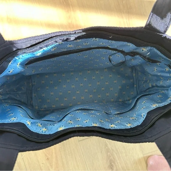 Vera Bradley Navy Quilted Tote Bag - Picture 3 of 5